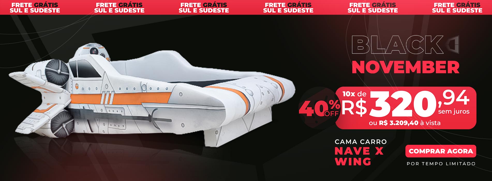 CAMA NAVE X WING