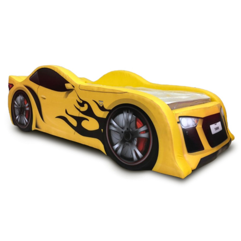 Cama Infantil Drift Amarelo, Carro De Corrida